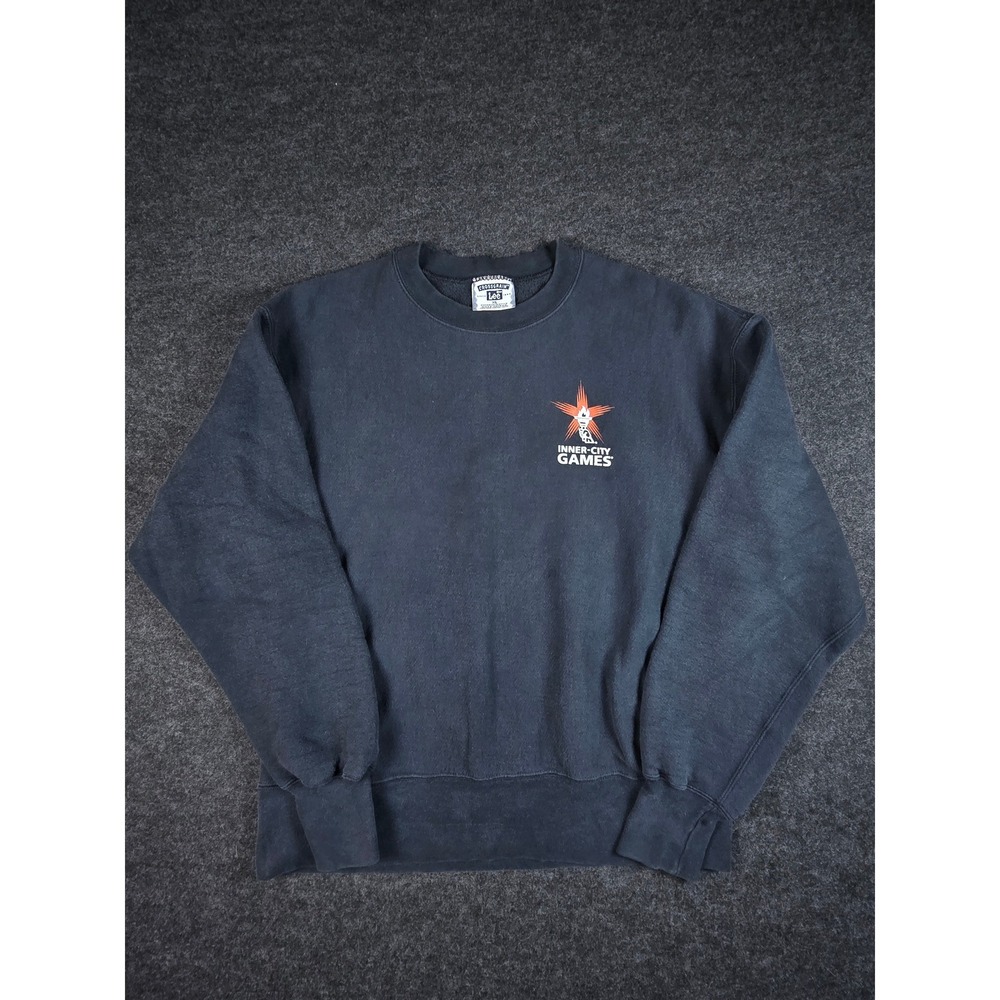 Vtg Crossgrain Lee Men's Black Inner-City Games Sweatshirt USA Made Size XL